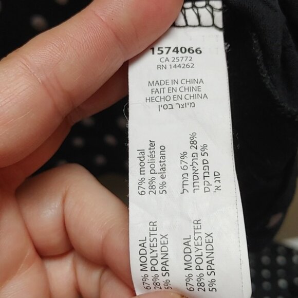 DEX plus size 2x black with tan polka dots short sleeve shirt top blouse - Picture 5 of 5